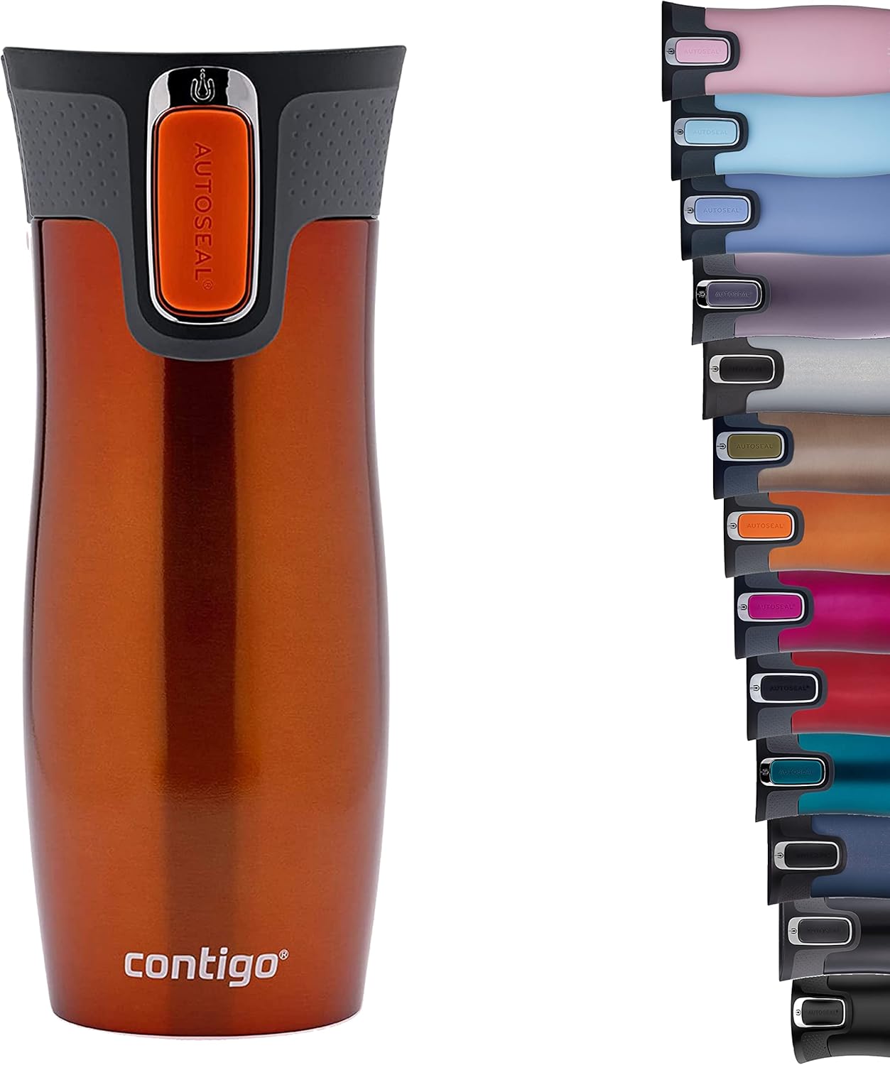 West Loop Autoseal Travel Mug, Stainless Steel Thermal Mug, Vacuum Flask, Leakproof Tumbler, Coffee Mug with BPA-Free Easy-Clean Lid