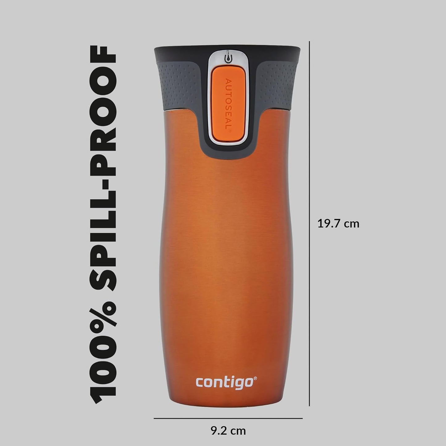 West Loop Autoseal Travel Mug, Stainless Steel Thermal Mug, Vacuum Flask, Leakproof Tumbler, Coffee Mug with BPA-Free Easy-Clean Lid