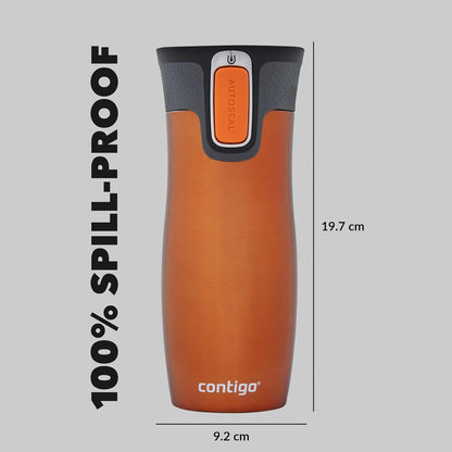 West Loop Autoseal Travel Mug, Stainless Steel Thermal Mug, Vacuum Flask, Leakproof Tumbler, Coffee Mug with BPA-Free Easy-Clean Lid