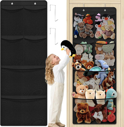 Stuffed Animal Storage, Large Over the Door Organizer, White