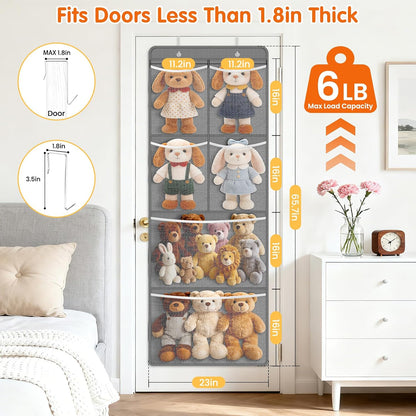 Stuffed Animal Storage, Large Over the Door Organizer, White