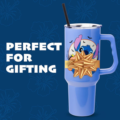 Lilo and Stitch Wink Face, Stainless Steel Tumbler, 40oz | Make Some Waves, Rhinestone, Disney, Double Walled, Includes Handle and Straw, Fits in Cup Holder, 1.18 Liters - Colors B