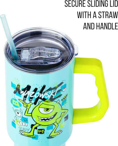 Lilo and Stitch Wink Face, Stainless Steel Tumbler, 40oz | Make Some Waves, Rhinestone, Disney, Double Walled, Includes Handle and Straw, Fits in Cup Holder, 1.18 Liters - Colors B