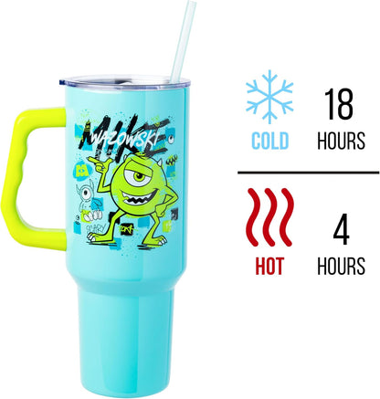 Lilo and Stitch Wink Face, Stainless Steel Tumbler, 40oz | Make Some Waves, Rhinestone, Disney, Double Walled, Includes Handle and Straw, Fits in Cup Holder, 1.18 Liters - Colors B