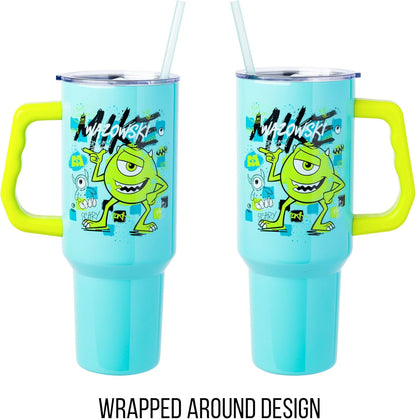 Lilo and Stitch Wink Face, Stainless Steel Tumbler, 40oz | Make Some Waves, Rhinestone, Disney, Double Walled, Includes Handle and Straw, Fits in Cup Holder, 1.18 Liters - Colors B