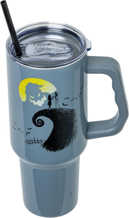 Lilo and Stitch Wink Face, Stainless Steel Tumbler, 40oz | Make Some Waves, Rhinestone, Disney, Double Walled, Includes Handle and Straw, Fits in Cup Holder, 1.18 Liters - Colors B