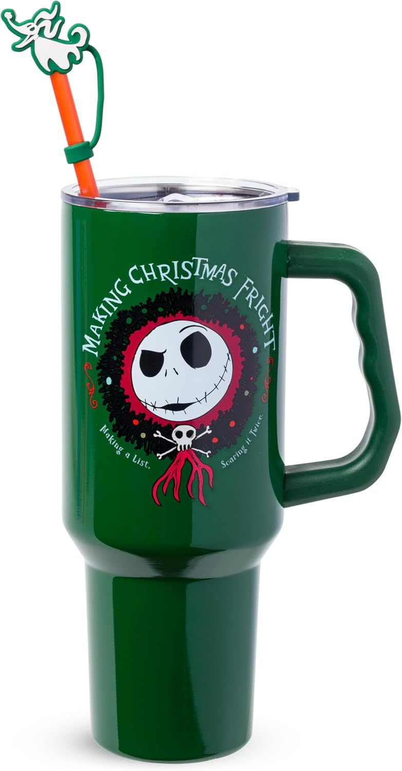Lilo and Stitch Wink Face, Stainless Steel Tumbler, 40oz | Make Some Waves, Rhinestone, Disney, Double Walled, Includes Handle and Straw, Fits in Cup Holder, 1.18 Liters - Colors B
