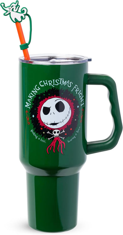 Lilo and Stitch Wink Face, Stainless Steel Tumbler, 40oz | Make Some Waves, Rhinestone, Disney, Double Walled, Includes Handle and Straw, Fits in Cup Holder, 1.18 Liters - Colors B