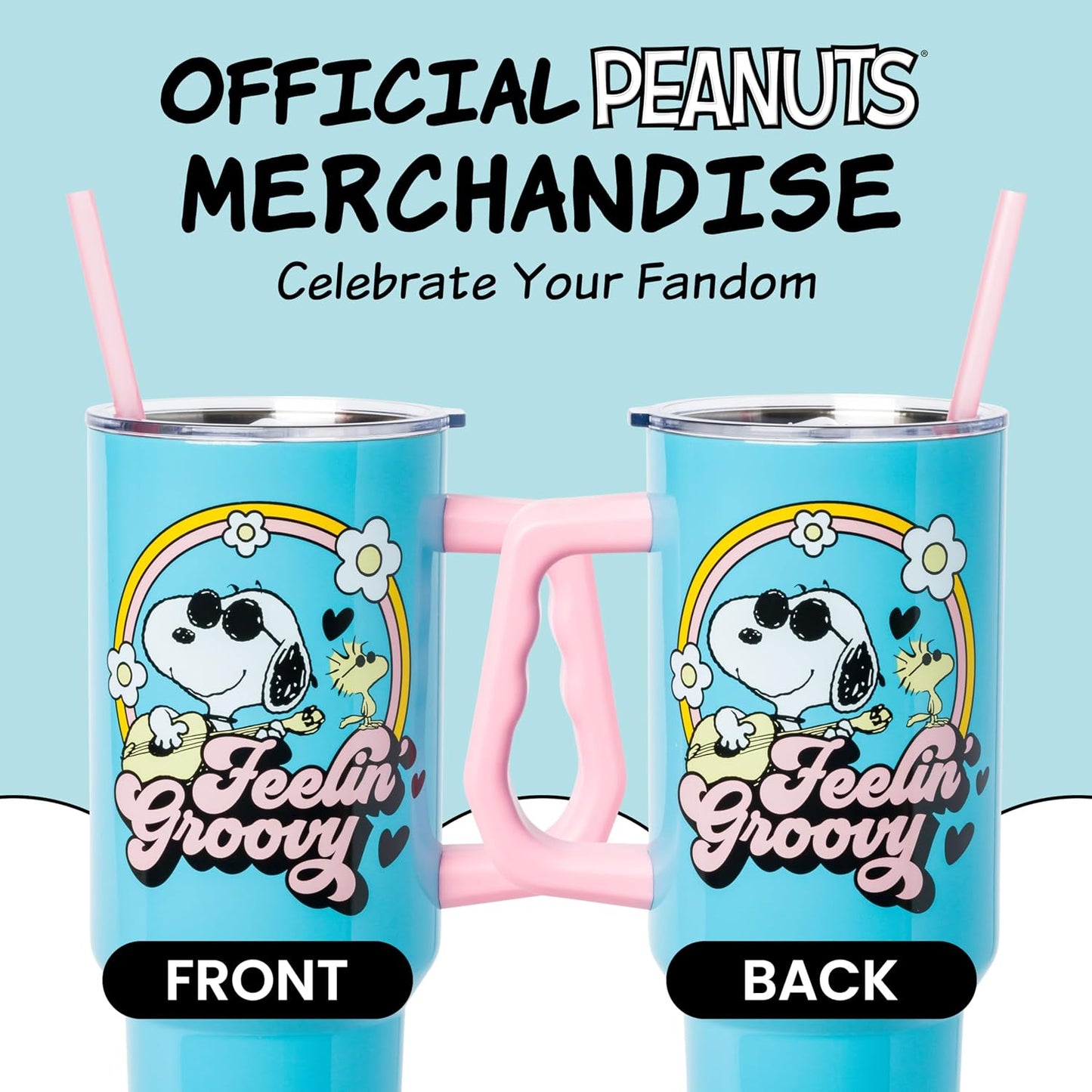 Lilo and Stitch Wink Face, Stainless Steel Tumbler, 40oz | Make Some Waves, Rhinestone, Disney, Double Walled, Includes Handle and Straw, Fits in Cup Holder, 1.18 Liters - Colors B