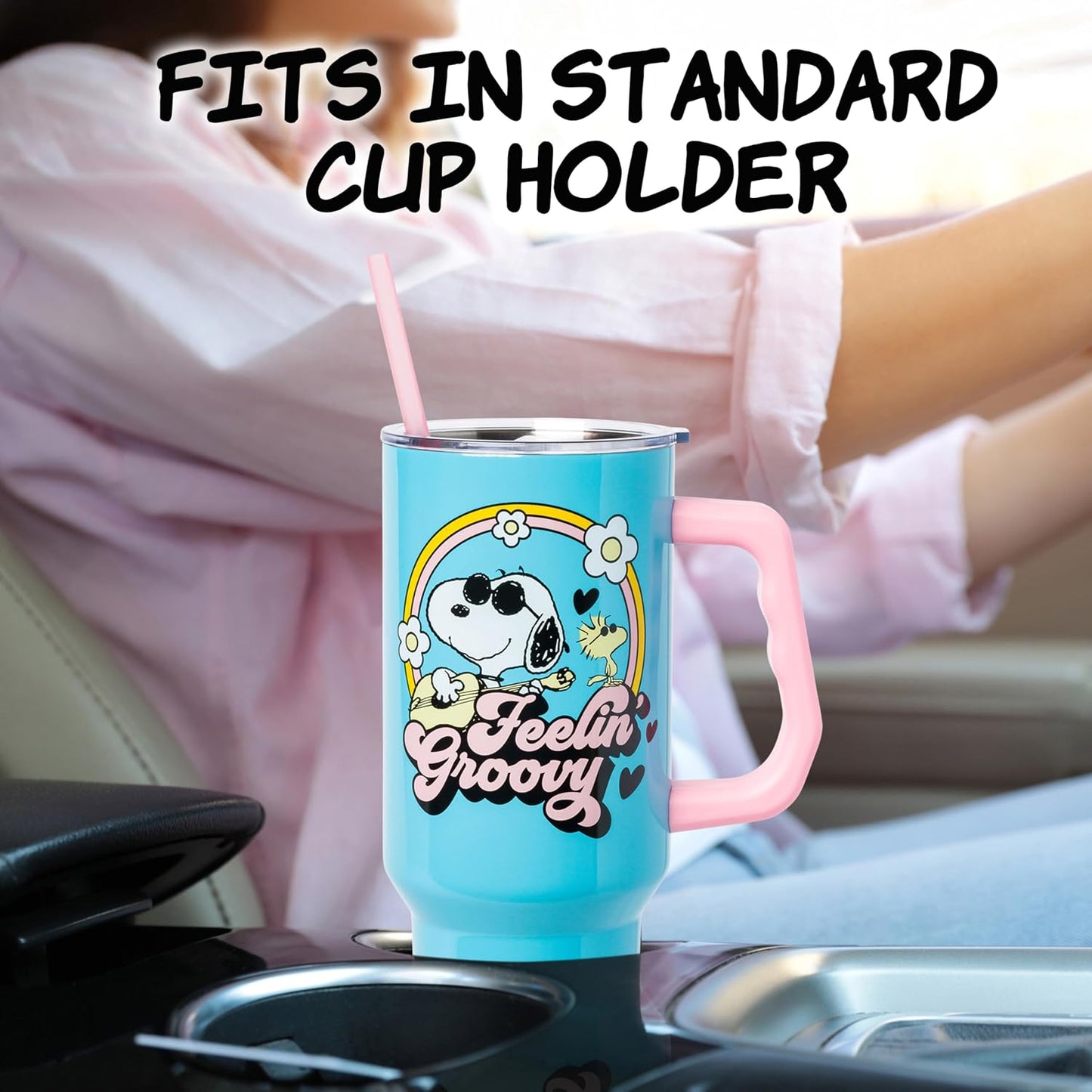 Lilo and Stitch Wink Face, Stainless Steel Tumbler, 40oz | Make Some Waves, Rhinestone, Disney, Double Walled, Includes Handle and Straw, Fits in Cup Holder, 1.18 Liters - Colors B