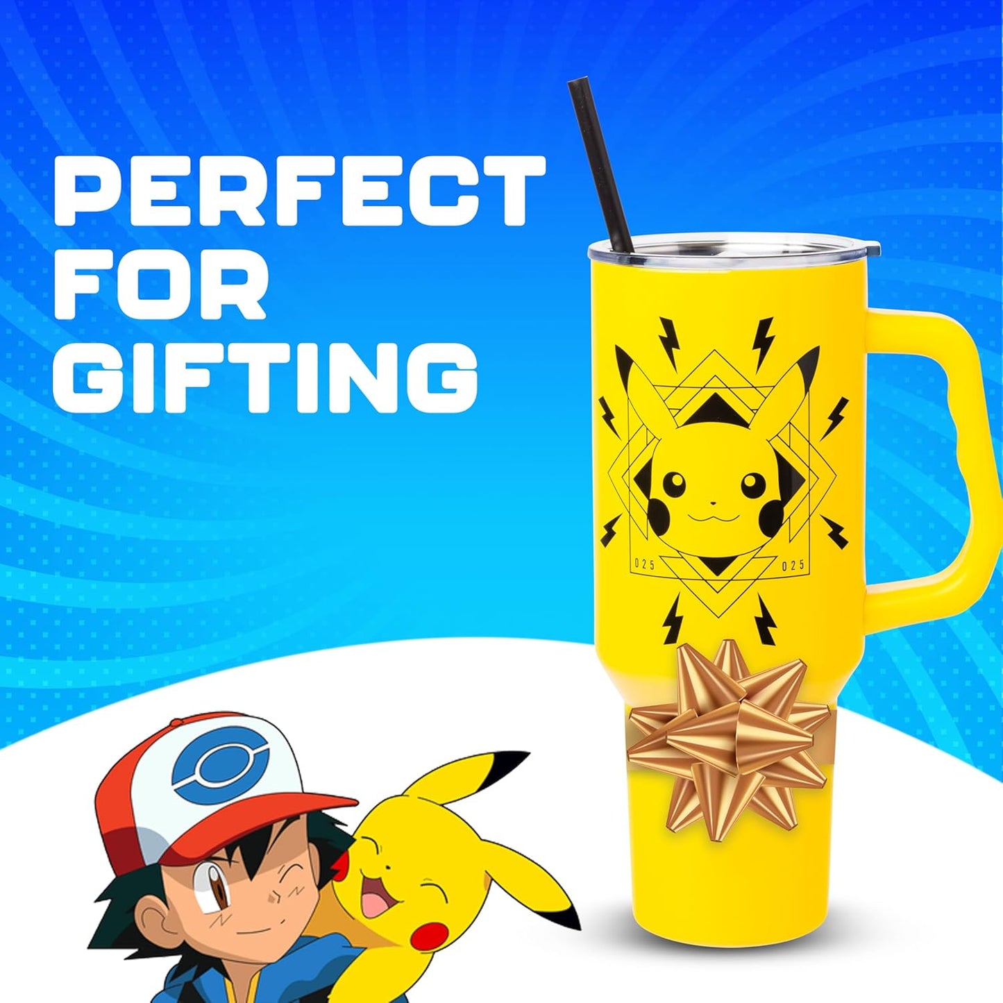 Lilo and Stitch Wink Face, Stainless Steel Tumbler, 40oz | Make Some Waves, Rhinestone, Disney, Double Walled, Includes Handle and Straw, Fits in Cup Holder, 1.18 Liters - Colors B