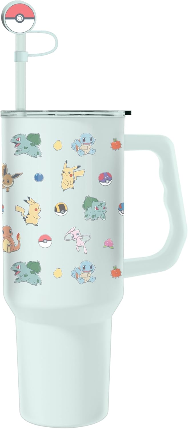 Lilo and Stitch Wink Face, Stainless Steel Tumbler, 40oz | Make Some Waves, Rhinestone, Disney, Double Walled, Includes Handle and Straw, Fits in Cup Holder, 1.18 Liters - Colors B
