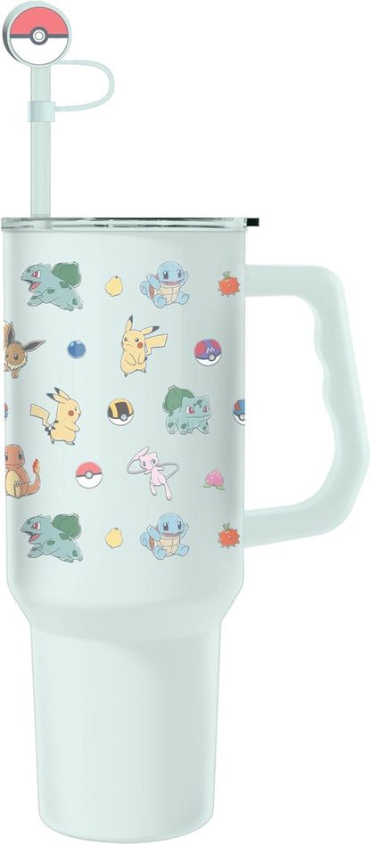 Lilo and Stitch Wink Face, Stainless Steel Tumbler, 40oz | Make Some Waves, Rhinestone, Disney, Double Walled, Includes Handle and Straw, Fits in Cup Holder, 1.18 Liters - Colors B