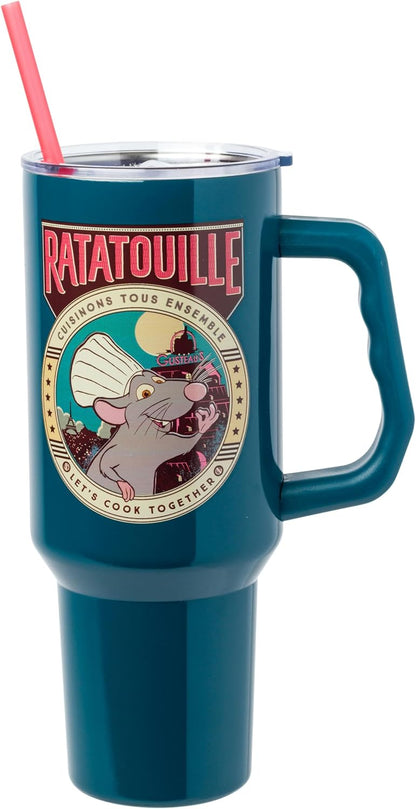 Lilo and Stitch Wink Face, Stainless Steel Tumbler, 40oz | Make Some Waves, Rhinestone, Disney, Double Walled, Includes Handle and Straw, Fits in Cup Holder, 1.18 Liters - Colors B