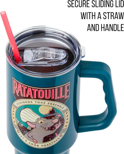 Lilo and Stitch Wink Face, Stainless Steel Tumbler, 40oz | Make Some Waves, Rhinestone, Disney, Double Walled, Includes Handle and Straw, Fits in Cup Holder, 1.18 Liters - Colors B