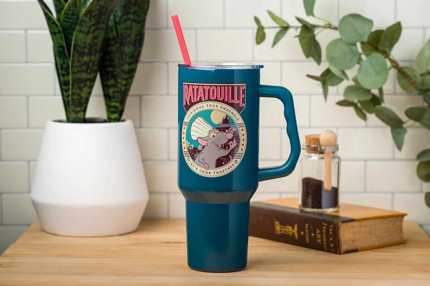 Lilo and Stitch Wink Face, Stainless Steel Tumbler, 40oz | Make Some Waves, Rhinestone, Disney, Double Walled, Includes Handle and Straw, Fits in Cup Holder, 1.18 Liters - Colors B