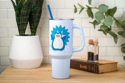Lilo and Stitch Wink Face, Stainless Steel Tumbler, 40oz | Make Some Waves, Rhinestone, Disney, Double Walled, Includes Handle and Straw, Fits in Cup Holder, 1.18 Liters - Colors B