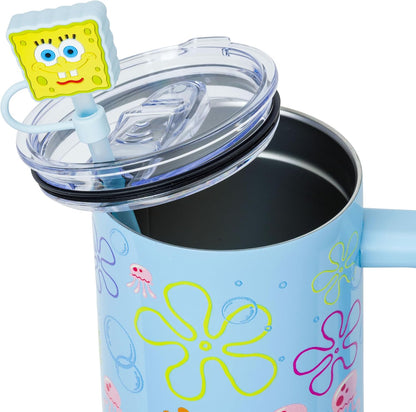 Lilo and Stitch Wink Face, Stainless Steel Tumbler, 40oz | Make Some Waves, Rhinestone, Disney, Double Walled, Includes Handle and Straw, Fits in Cup Holder, 1.18 Liters - Colors B