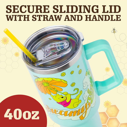 Lilo and Stitch Wink Face, Stainless Steel Tumbler, 40oz | Make Some Waves, Rhinestone, Disney, Double Walled, Includes Handle and Straw, Fits in Cup Holder, 1.18 Liters - Colors B