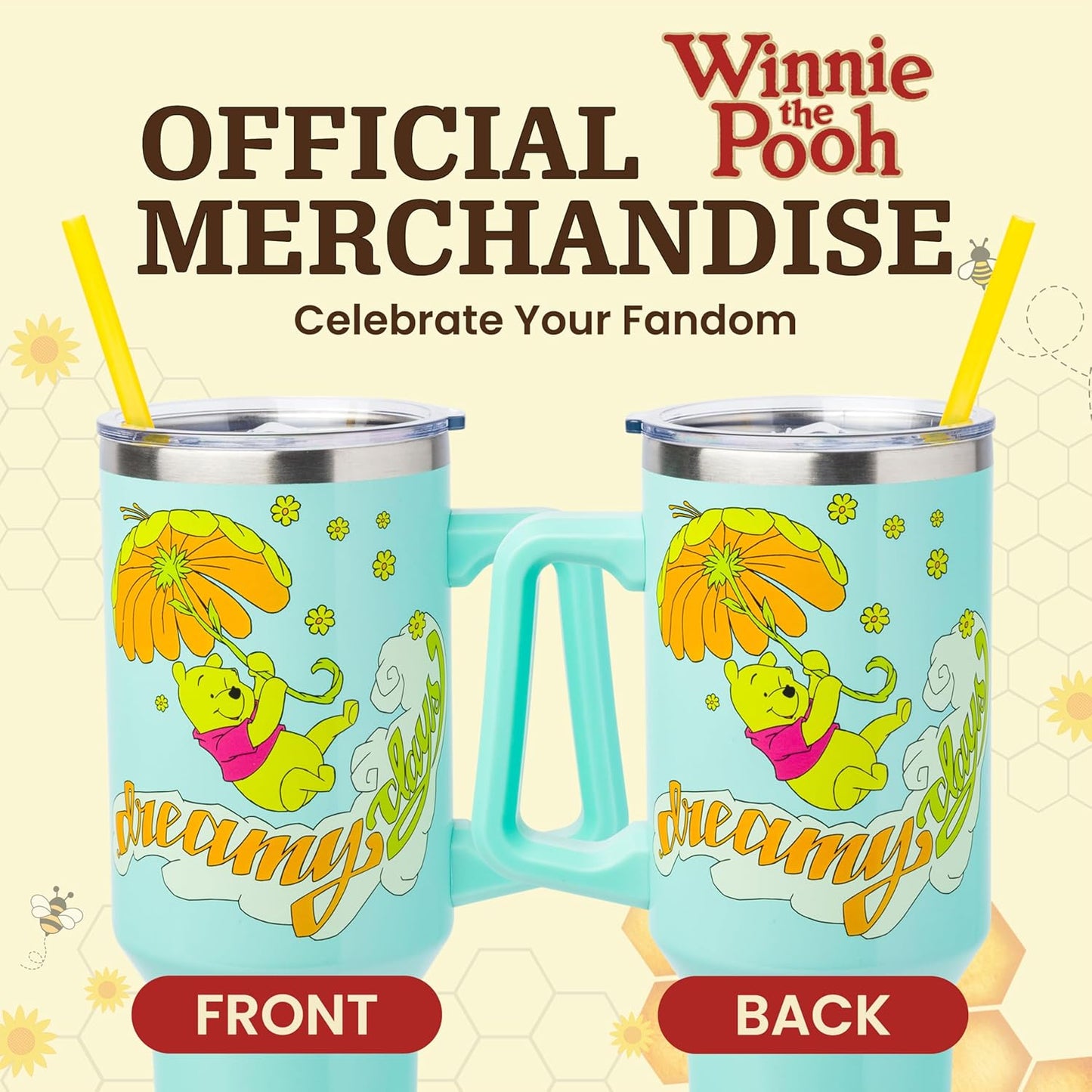 Lilo and Stitch Wink Face, Stainless Steel Tumbler, 40oz | Make Some Waves, Rhinestone, Disney, Double Walled, Includes Handle and Straw, Fits in Cup Holder, 1.18 Liters - Colors B