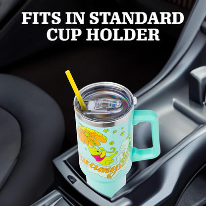 Lilo and Stitch Wink Face, Stainless Steel Tumbler, 40oz | Make Some Waves, Rhinestone, Disney, Double Walled, Includes Handle and Straw, Fits in Cup Holder, 1.18 Liters - Colors B