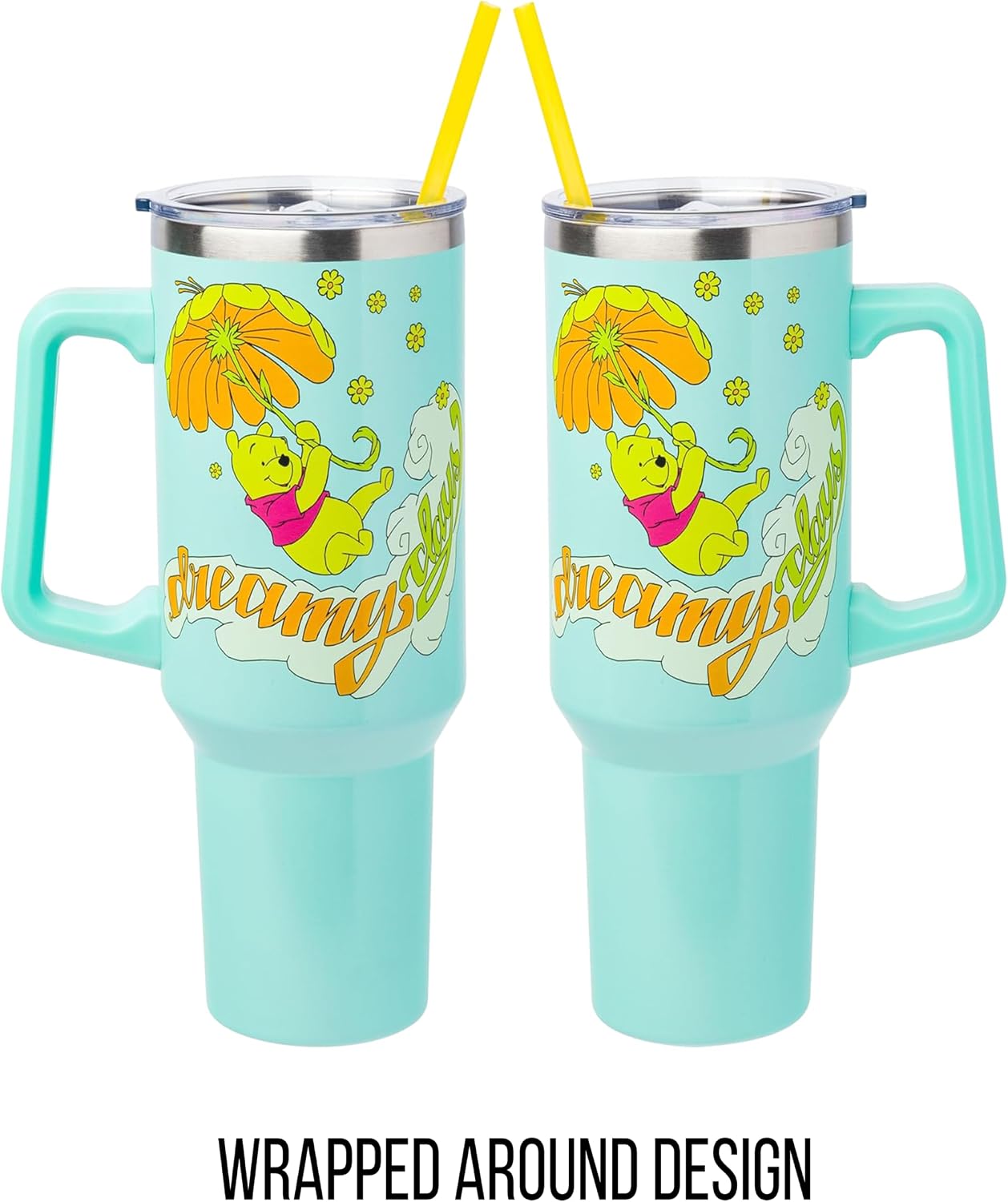 Lilo and Stitch Wink Face, Stainless Steel Tumbler, 40oz | Make Some Waves, Rhinestone, Disney, Double Walled, Includes Handle and Straw, Fits in Cup Holder, 1.18 Liters - Colors B