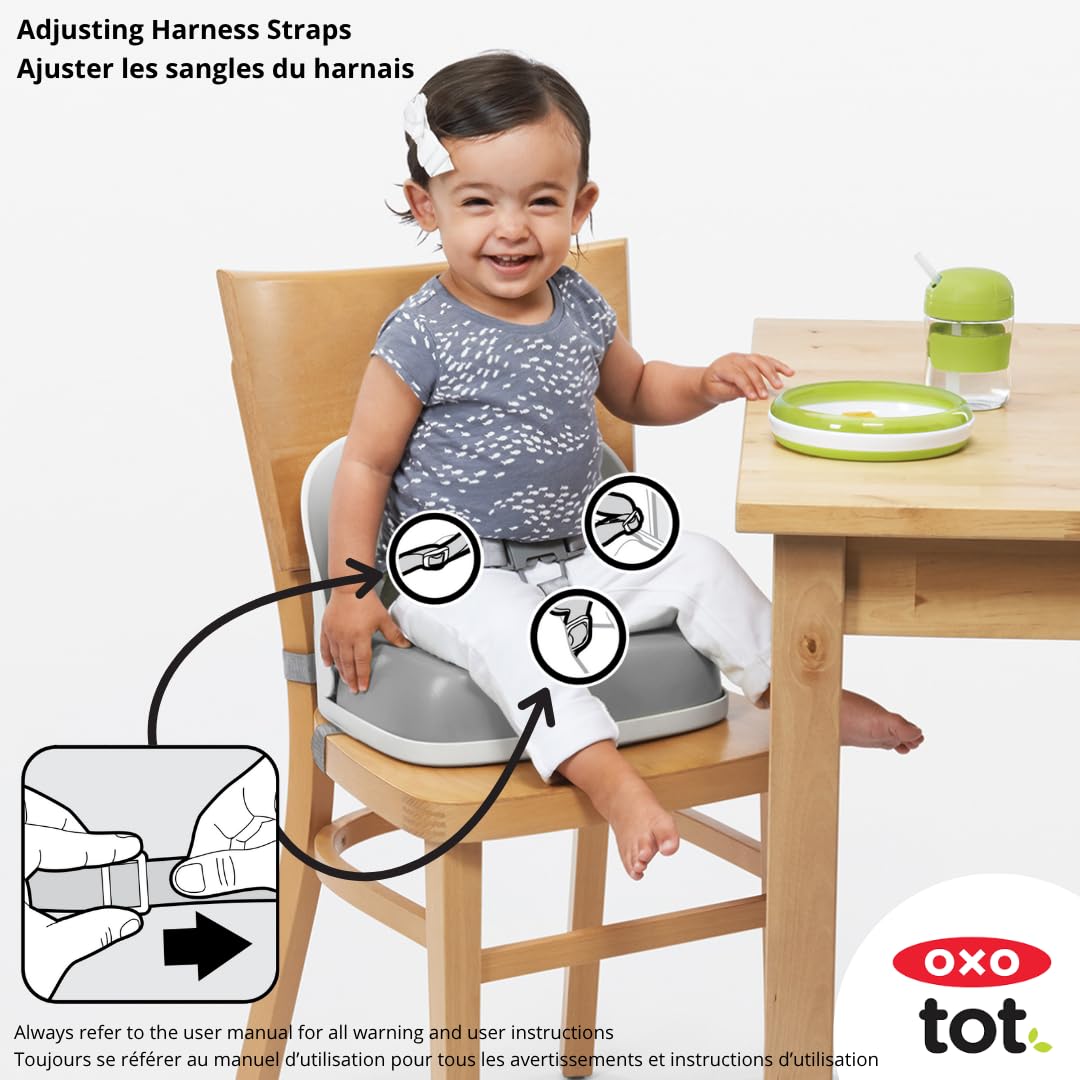 Perch Toddler Booster Seat for Kitchen Chair with Straps, Gray