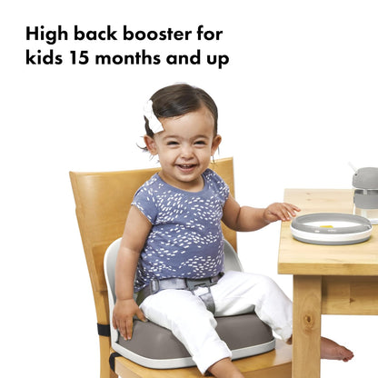 Perch Toddler Booster Seat for Kitchen Chair with Straps, Gray