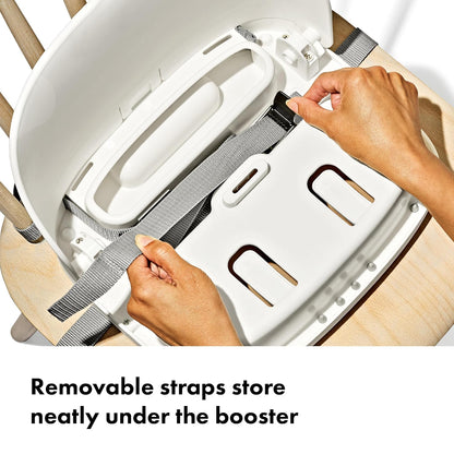 Perch Toddler Booster Seat for Kitchen Chair with Straps, Gray