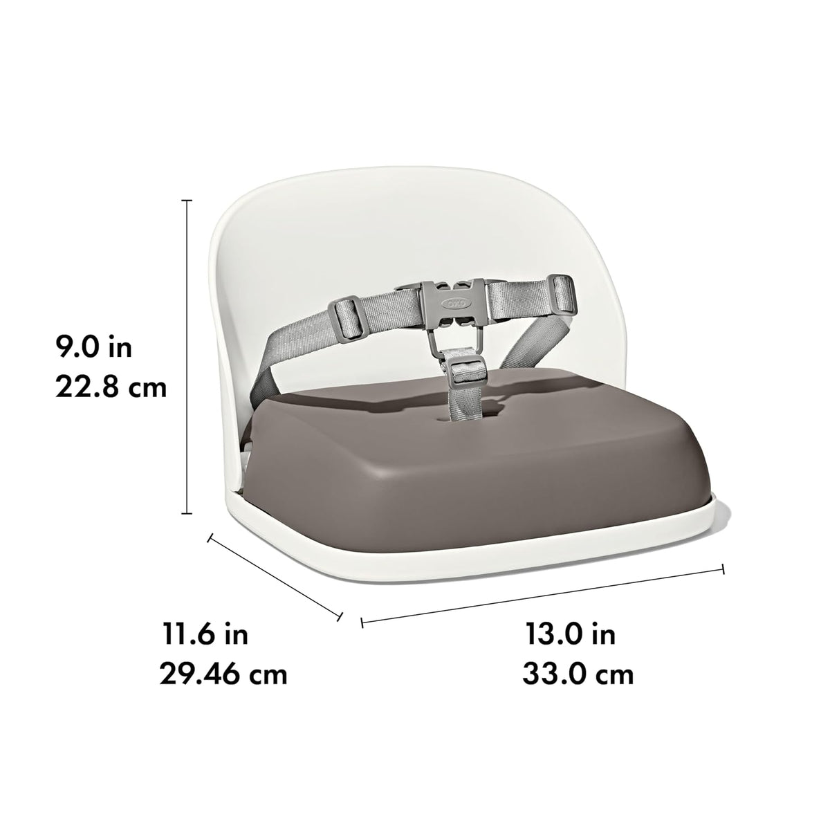 Perch Toddler Booster Seat for Kitchen Chair with Straps, Gray