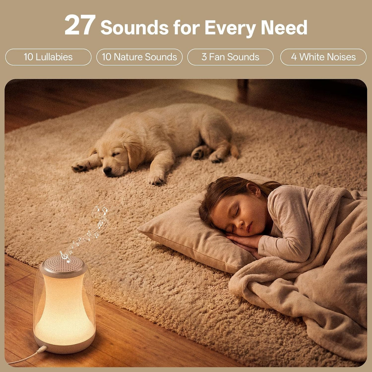 White Noise Sound Machine for Sleep Night Light Baby Remote/Touch Control