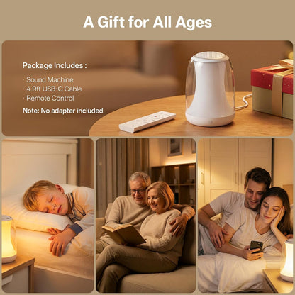 White Noise Sound Machine for Sleep Night Light Baby Remote/Touch Control