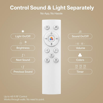 White Noise Sound Machine for Sleep Night Light Baby Remote/Touch Control