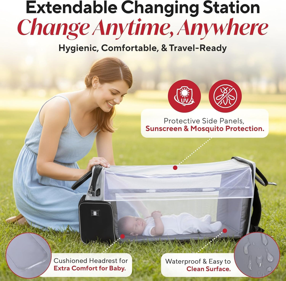 Premium Baby Diaper Bag with Changing Station, Diaper Bag Backpack w/ Pad