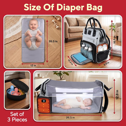 Premium Baby Diaper Bag with Changing Station, Diaper Bag Backpack w/ Pad