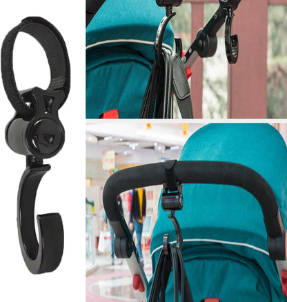 4pcs Stroller Hooks, Walker Hooks Wheelchair Hanging Hooks, 360° Rotation Baby Stroller Hooks Stroller Hanger Diaper Bag Hanger Stroller Bags Purse Organizer Stroller Wheelchair Walker Accessories.