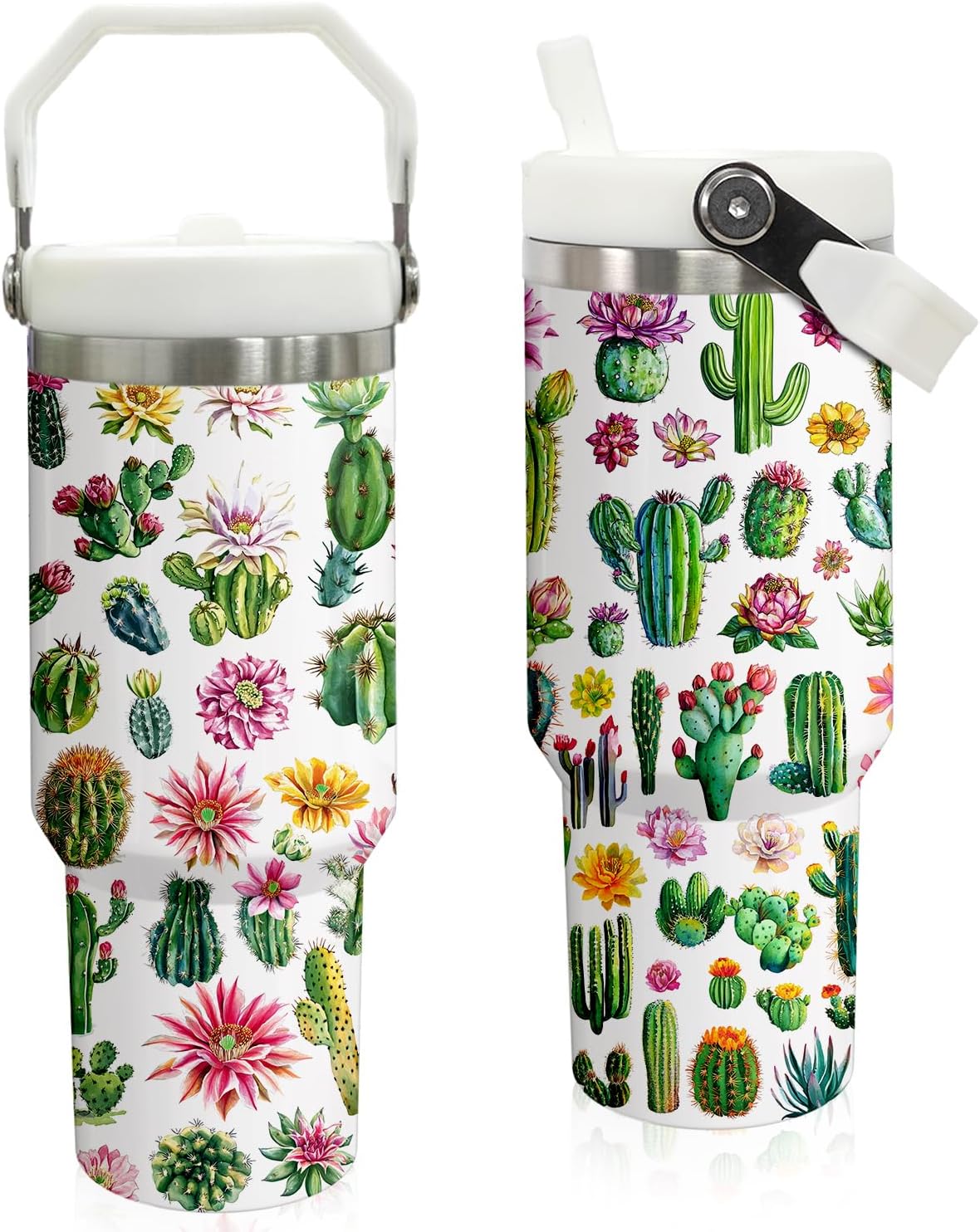 Butterfly 30 OZ Tumbler with Handle Flip Straw Lid Leak Proof | 30oz Butterfly Travel Coffee Mug Christmas Mothers Day Birthday Gifts for Women Lovers 30 Ounce Cup