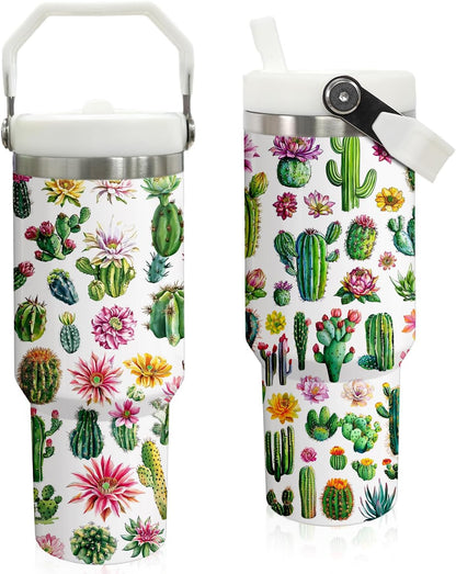 Butterfly 30 OZ Tumbler with Handle Flip Straw Lid Leak Proof | 30oz Butterfly Travel Coffee Mug Christmas Mothers Day Birthday Gifts for Women Lovers 30 Ounce Cup