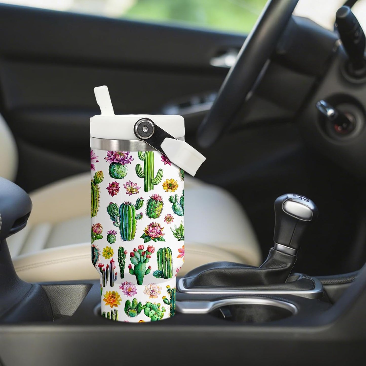 Butterfly 30 OZ Tumbler with Handle Flip Straw Lid Leak Proof | 30oz Butterfly Travel Coffee Mug Christmas Mothers Day Birthday Gifts for Women Lovers 30 Ounce Cup