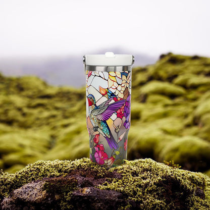Butterfly 30 OZ Tumbler with Handle Flip Straw Lid Leak Proof | 30oz Butterfly Travel Coffee Mug Christmas Mothers Day Birthday Gifts for Women Lovers 30 Ounce Cup