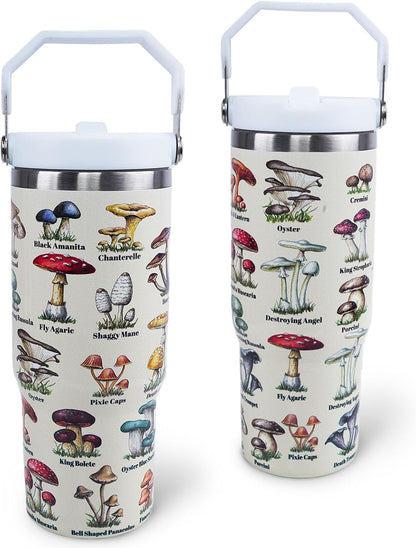 Butterfly 30 OZ Tumbler with Handle Flip Straw Lid Leak Proof | 30oz Butterfly Travel Coffee Mug Christmas Mothers Day Birthday Gifts for Women Lovers 30 Ounce Cup