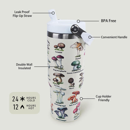 Butterfly 30 OZ Tumbler with Handle Flip Straw Lid Leak Proof | 30oz Butterfly Travel Coffee Mug Christmas Mothers Day Birthday Gifts for Women Lovers 30 Ounce Cup