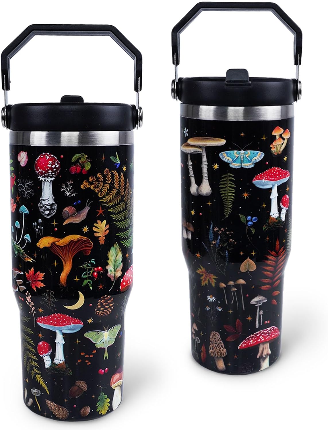 Butterfly 30 OZ Tumbler with Handle Flip Straw Lid Leak Proof | 30oz Butterfly Travel Coffee Mug Christmas Mothers Day Birthday Gifts for Women Lovers 30 Ounce Cup