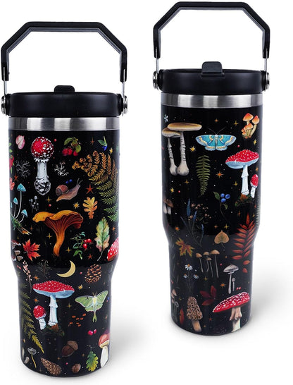 Butterfly 30 OZ Tumbler with Handle Flip Straw Lid Leak Proof | 30oz Butterfly Travel Coffee Mug Christmas Mothers Day Birthday Gifts for Women Lovers 30 Ounce Cup