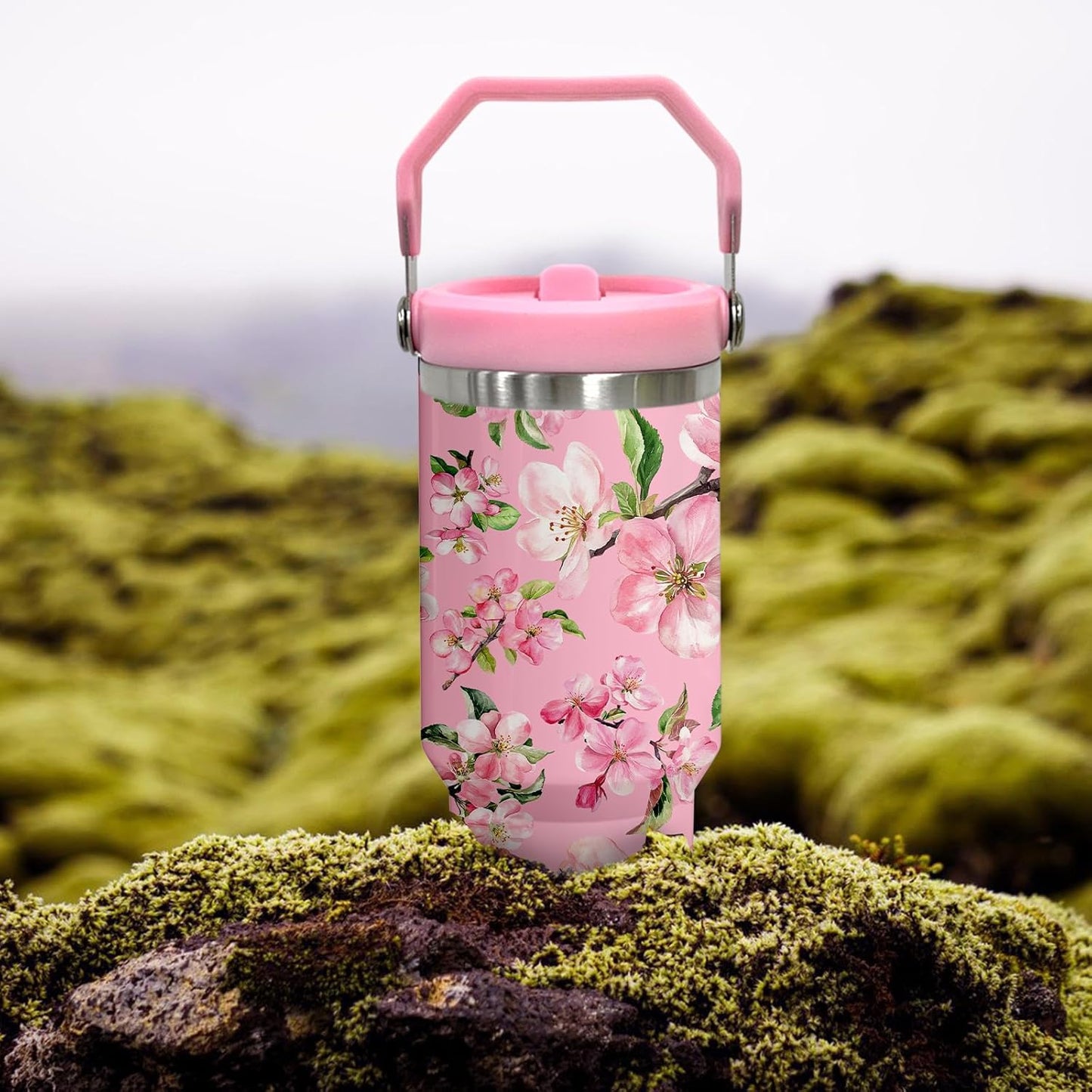 Butterfly 30 OZ Tumbler with Handle Flip Straw Lid Leak Proof | 30oz Butterfly Travel Coffee Mug Christmas Mothers Day Birthday Gifts for Women Lovers 30 Ounce Cup