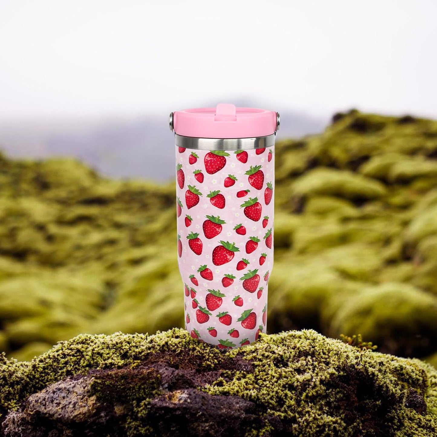 Butterfly 30 OZ Tumbler with Handle Flip Straw Lid Leak Proof | 30oz Butterfly Travel Coffee Mug Christmas Mothers Day Birthday Gifts for Women Lovers 30 Ounce Cup