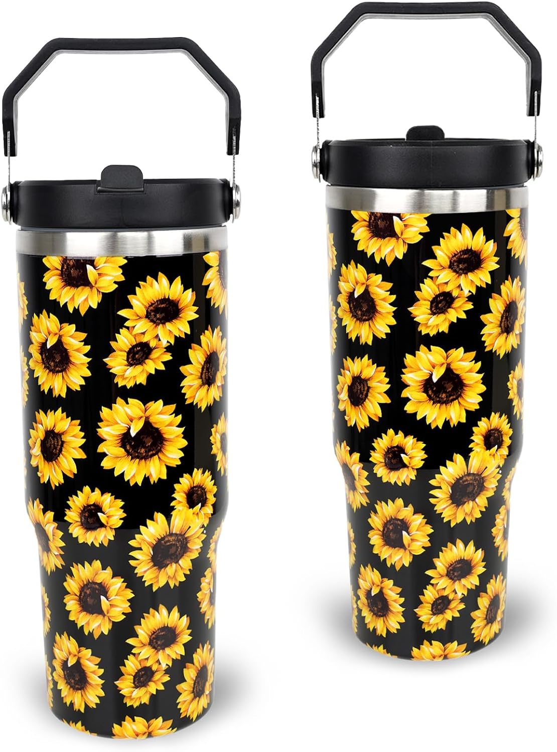 Butterfly 30 OZ Tumbler with Handle Flip Straw Lid Leak Proof | 30oz Butterfly Travel Coffee Mug Christmas Mothers Day Birthday Gifts for Women Lovers 30 Ounce Cup