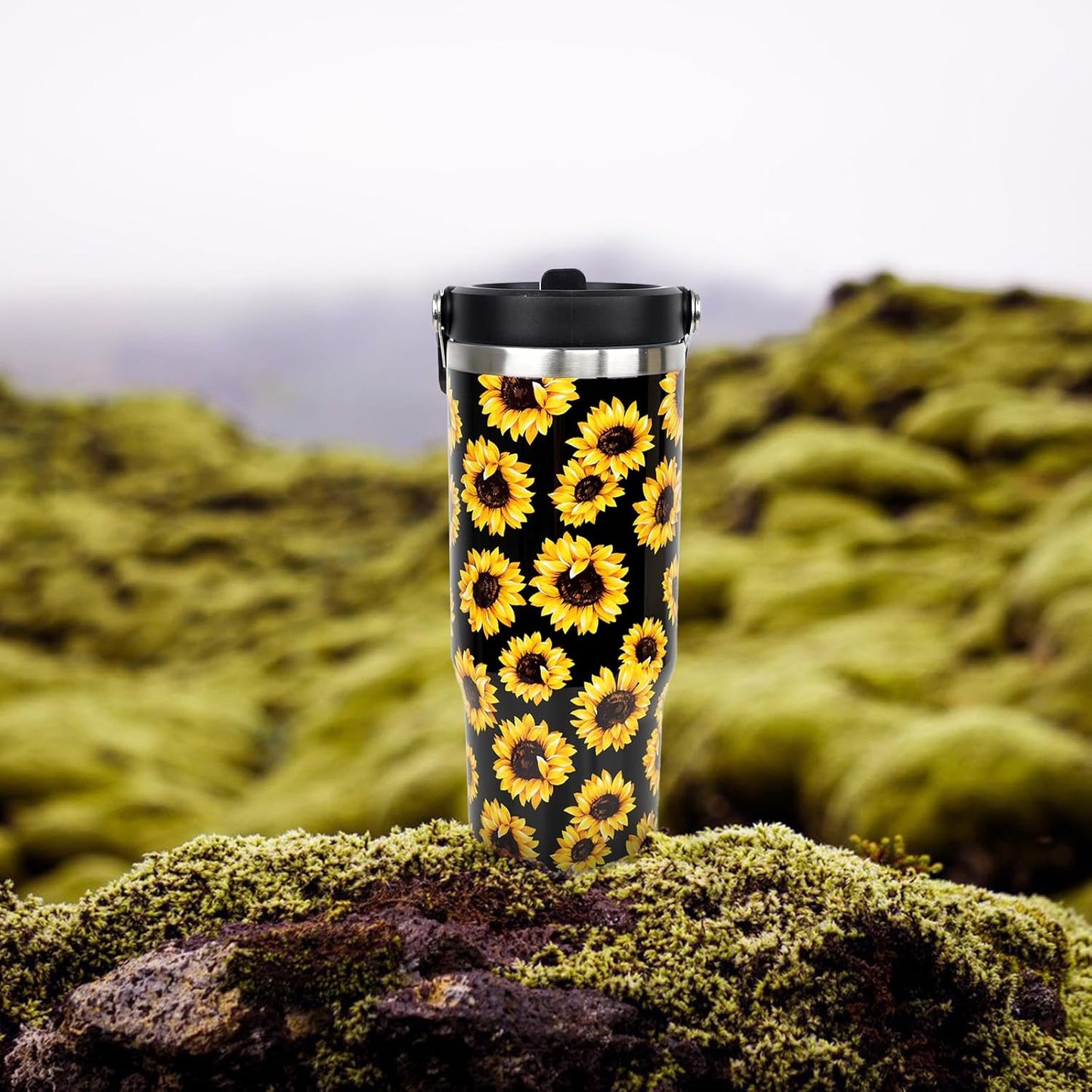 Butterfly 30 OZ Tumbler with Handle Flip Straw Lid Leak Proof | 30oz Butterfly Travel Coffee Mug Christmas Mothers Day Birthday Gifts for Women Lovers 30 Ounce Cup