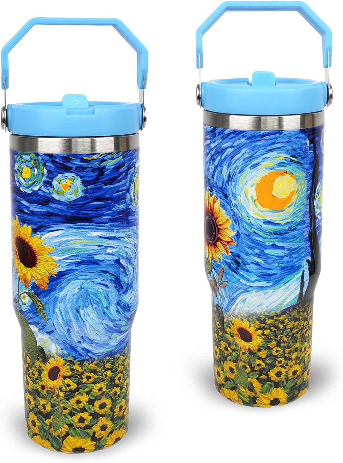 Butterfly 30 OZ Tumbler with Handle Flip Straw Lid Leak Proof | 30oz Butterfly Travel Coffee Mug Christmas Mothers Day Birthday Gifts for Women Lovers 30 Ounce Cup