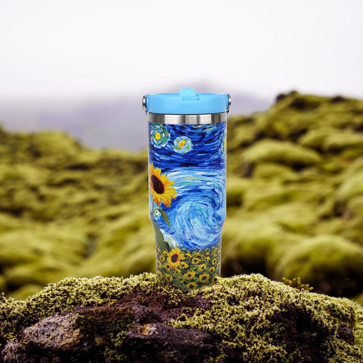 Butterfly 30 OZ Tumbler with Handle Flip Straw Lid Leak Proof | 30oz Butterfly Travel Coffee Mug Christmas Mothers Day Birthday Gifts for Women Lovers 30 Ounce Cup